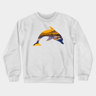 Beach Dancer at Sunset Dolphin Crewneck Sweatshirt